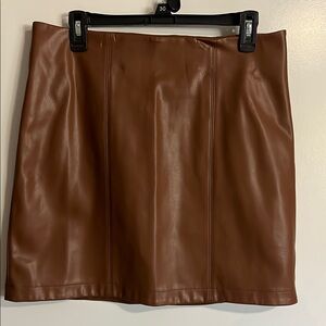 Nine West Brown Imitation Leather Skirt
